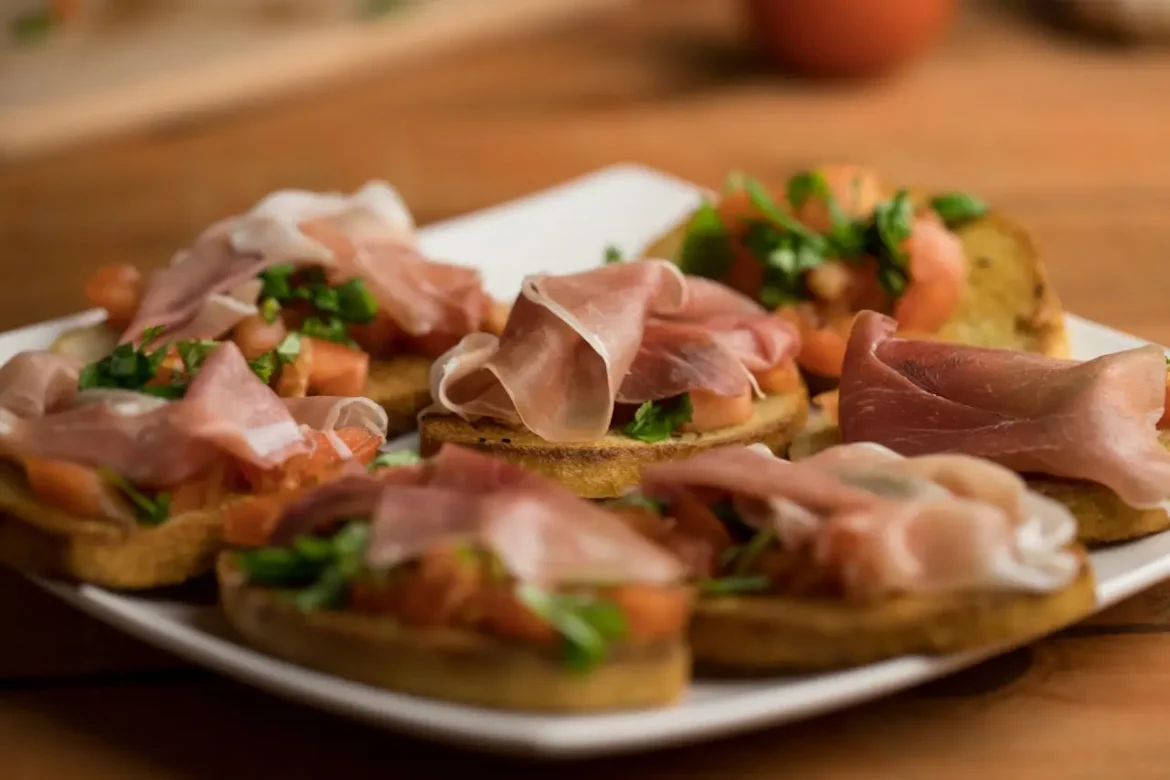 Foto de petiscos com presunto Parma