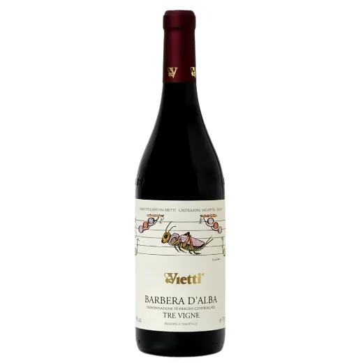 Imagem ilustrativa da garrafa de vinho Barbera D'Alba Vietti Tre Vigne.